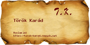 Török Karád névjegykártya