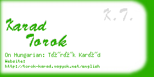 karad torok business card